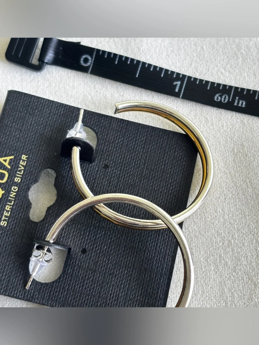 Two Tone Sterling Silver Earrings - Picture 3 of 10
